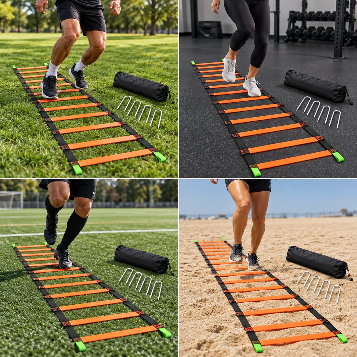 Foldable Agility Ladder Kit — in use