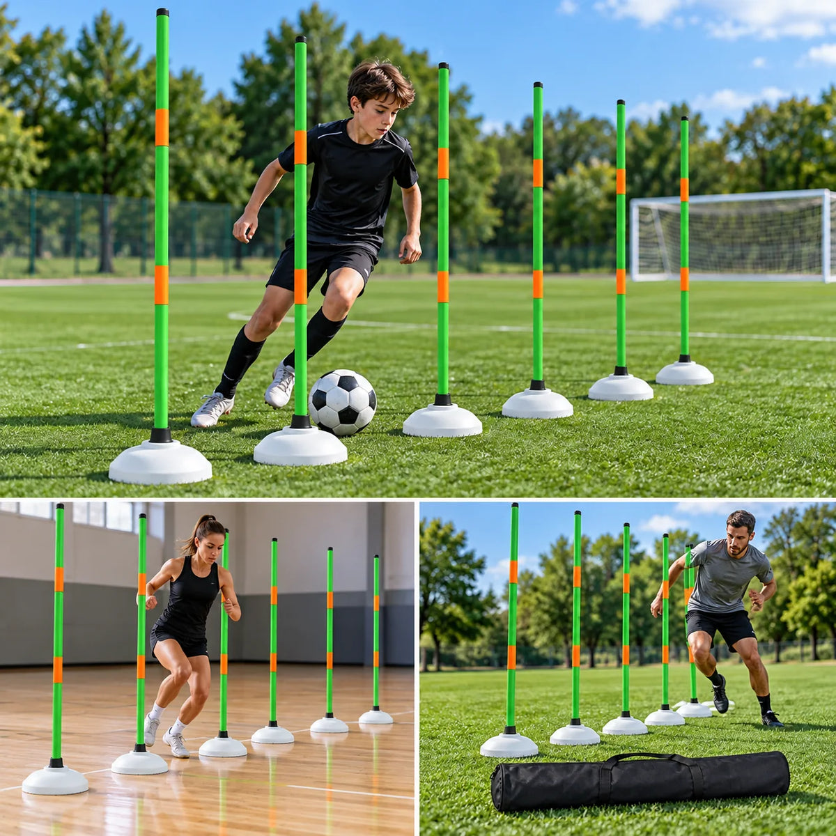 Adjustable Slalom Pole Set — in use