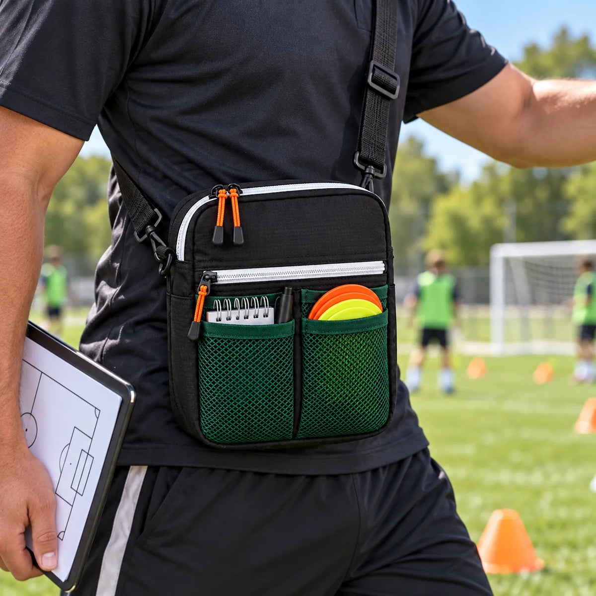 Coach Crossbody Gear Pouch — in use